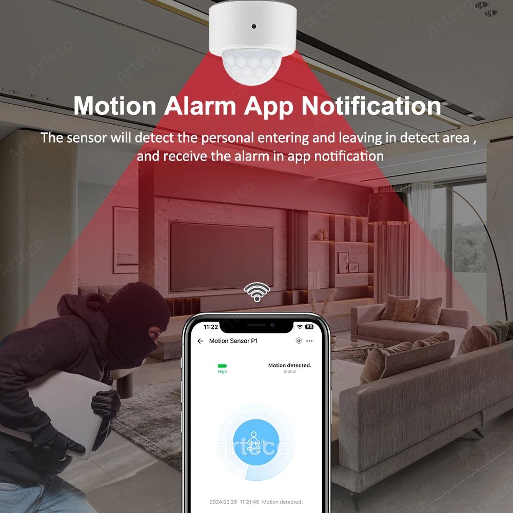 Zigbee Smart PIR Motion Sensor Human Body Infrared Detector Security Alarm Compatible With EWeLink  1