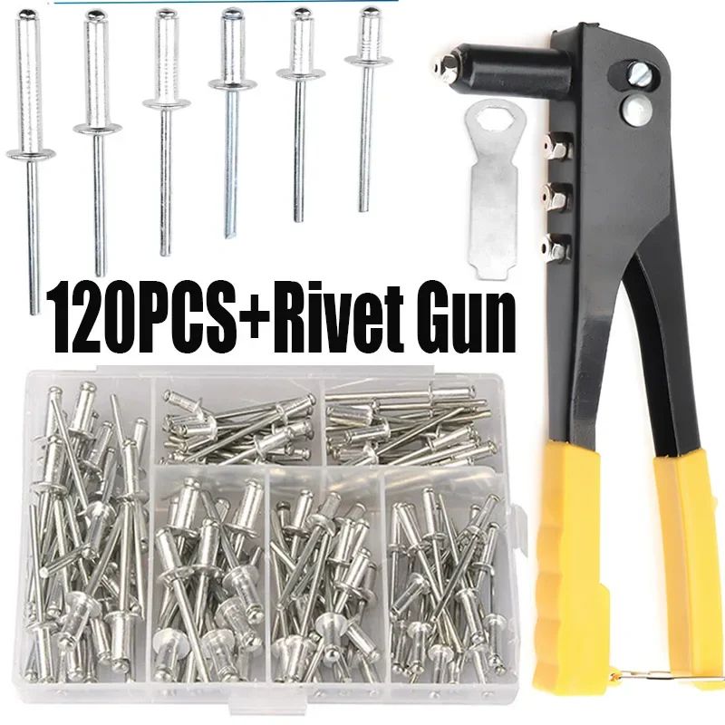 Heavy Duty Riveter Set With Blind Rivets Professional Pop Rivet Gun Kit For Metal Automotive And DI