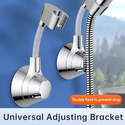 Musurjoy Punch-Free Adjustable Shower Head Bracket, Universal Wall-Mounted Rain Spray Head Fixer for Bathroom