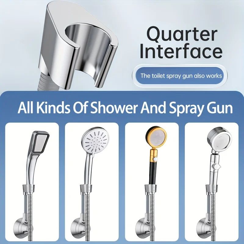 Musurjoy PunchFree Adjustable Shower Head Bracket Universal WallMounted Rain Spray Head Fixer For B 3