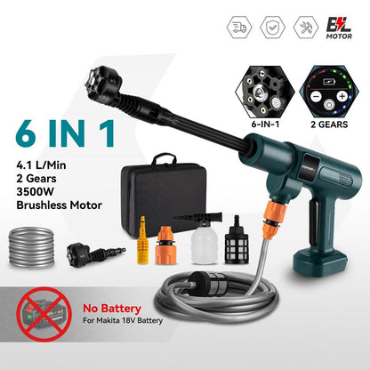 Cordless 200Bar High Pressure Washer 6in1 Brushless Foam Generator For Household Cleaning  Garden T 2