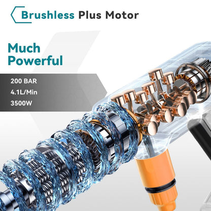 Cordless 200Bar High Pressure Washer 6in1 Brushless Foam Generator For Household Cleaning  Garden T 6