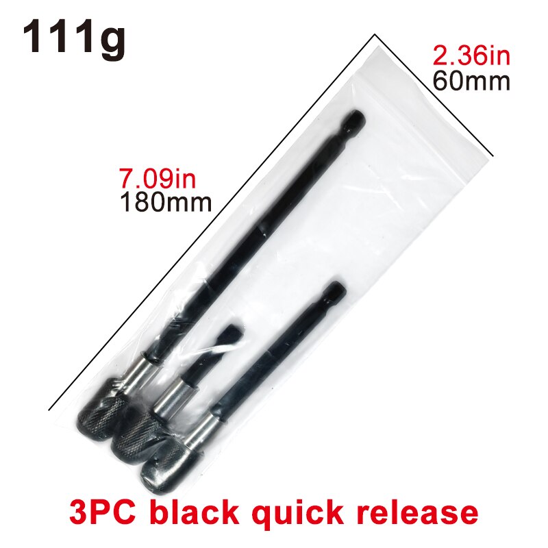 3PC Hexagonal Quick Release SelfLocking Extension Rod Set For Electric Drill  Screwdriver 5