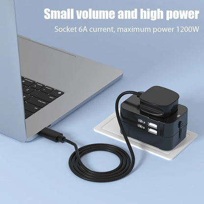 Global Universal Travel Plug Adapter With USB Sockets AC Power Converter Featuring Child Safety Loc