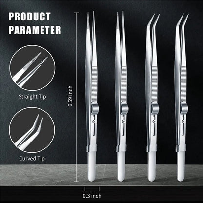 Professional High Precision Stainless Steel Jewelry Tweezers Sandblasting DIY Diamond Gem Jewelers  1