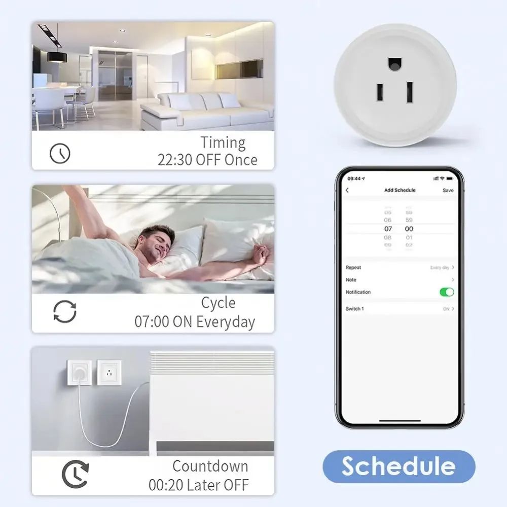 Tuya Smart WiFi Plug US Standard Wireless Outlet  Remote Control Smart Home Appliance Compatible Wi 4