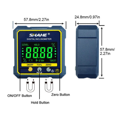 Magnetic Digital Angle Finder Protractor Inclinometer Level Cube With Backlight 4