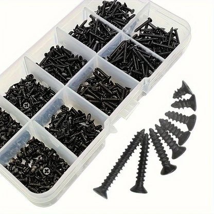 M2 Phillips Self-Tapping Screw Assortment Kit, Locking & Wood Screws Set for DIY & Professional Use