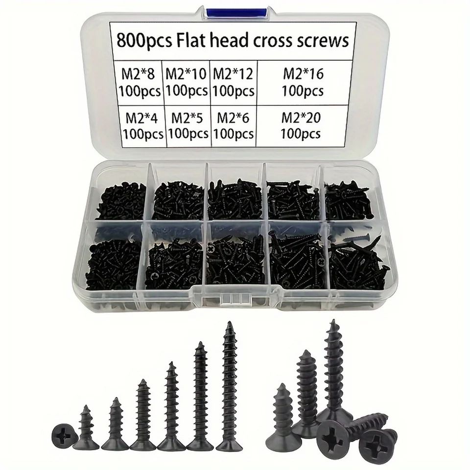 M2 Phillips SelfTapping Screw Assortment Kit Locking  Wood Screws Set For DIY  Professional Use 1