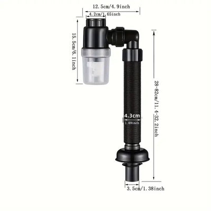 Universal EasyFit PTrap For Kitchen Sink LeakProof Expandable Drain Pipe Set Durable Plastic AntiCl 2