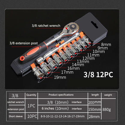 Ratchet Socket Wrench Set MultiFunction Spanner Kit For Bicycle Motorcycle And Car Repairs 5