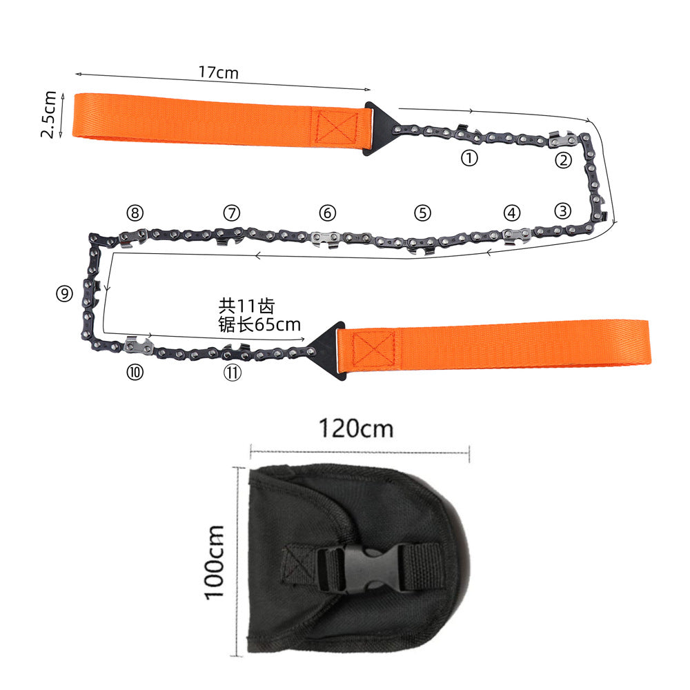 Portable 11Teeth HandDrawn Wire SawOutdoor Survival Saw Chain For Camping Hiking  Emergency Use 2