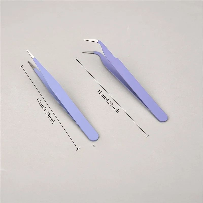 Colorful Stainless Steel Precision Tweezers Straight  Curved Head Tweezers For Scrapbooking Crafts 3