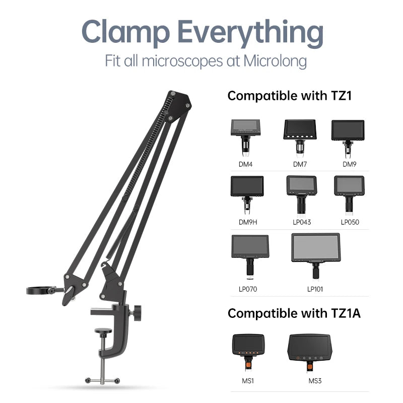 Adjustable Metal Microscope Arm Stand Flexible Bracket Mount For Coin Microscopes Compatible With D 4