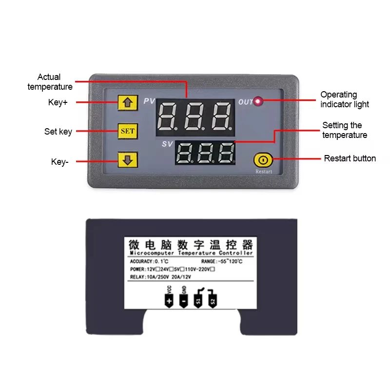 Compact Digital Thermostat Regulator Mini Temperature Controller With Sensor For Heating And Coolin 3