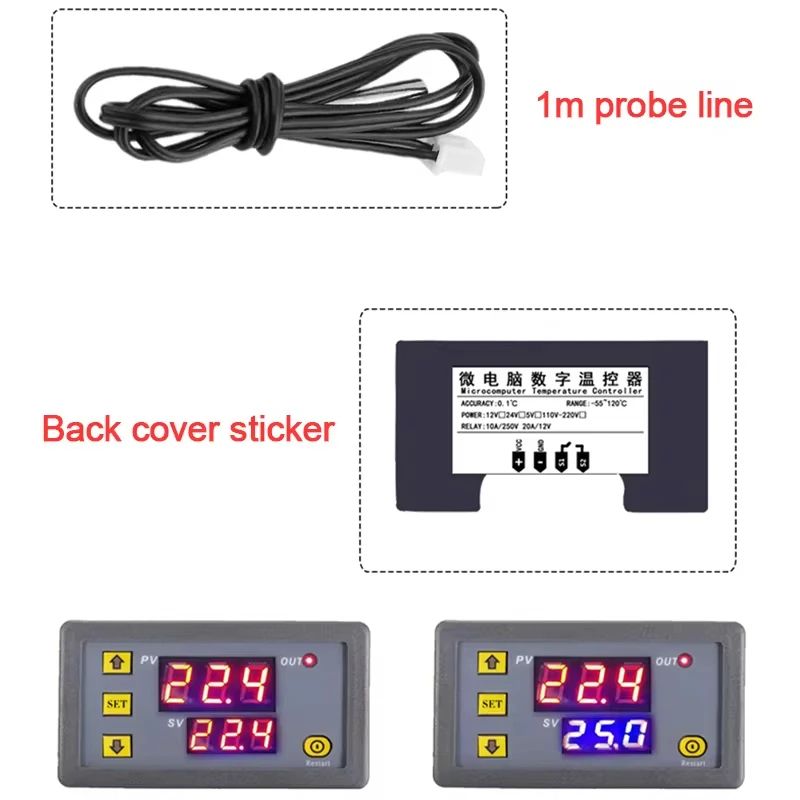 Compact Digital Thermostat Regulator Mini Temperature Controller With Sensor For Heating And Coolin 6
