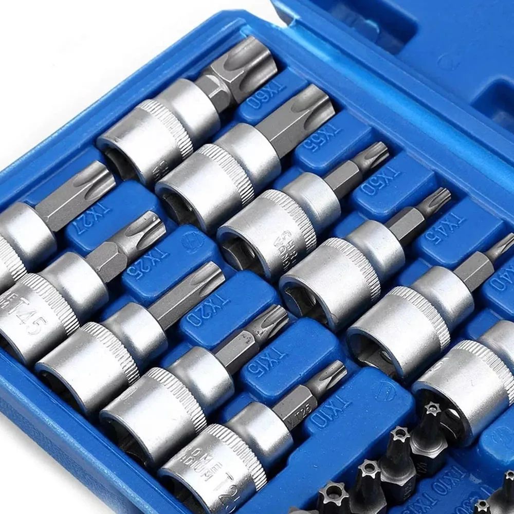 Professional Torx Bit  ETorx Star Socket Set Drive MaleFemale Bits Chrome Vanadium Steel Hand Tool  1