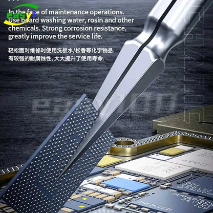 Stainless Steel Precision Tweezers, Anti-Corrosion, High Hardness, Clamping for Chip Tin Planting & Jump Wire Repair