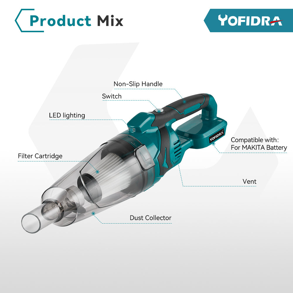 Cordless Electric Handheld Vacuum Cleaner DualUse Portable HighPower Cleaner For Home  Car Fits 21V 3