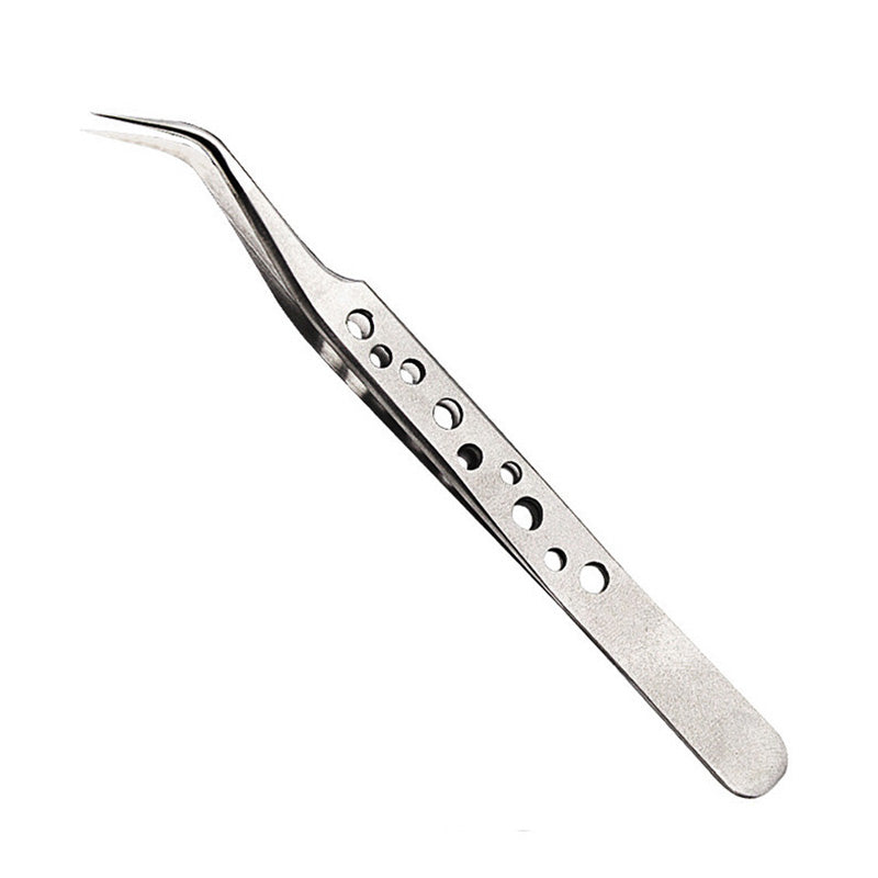 Electronics Industrial Precision Tweezers AntiStatic Stainless Steel Curved  Straight Tip Forceps F 3