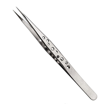 Electronics Industrial Precision Tweezers AntiStatic Stainless Steel Curved  Straight Tip Forceps F 5