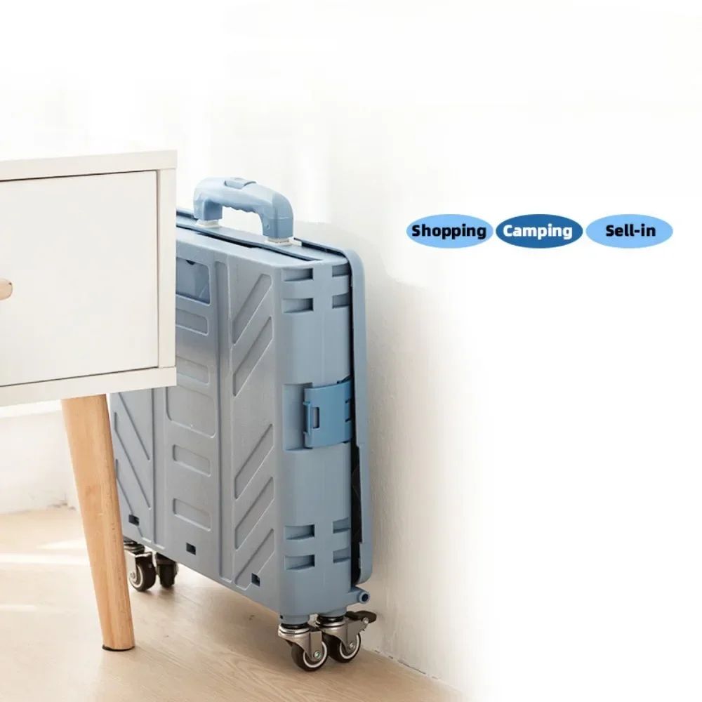 Lightweight Brushed Trolley Luggage Cart  Folding Shopping Cart For Climbing Stairs  Home Hand Pull 2