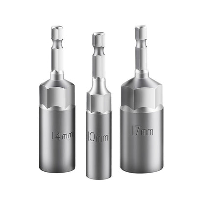 Lengthened Deep Impact Socket Adapter Set 5519mm 14 Hex Power Nut Driver Tool Kit 3
