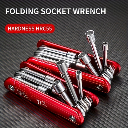 Portable Folding Socket Wrench Tool Combos Set Multifunction 6 Household  Outdoor Tools 2