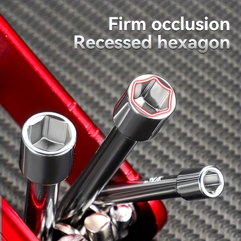 Portable Folding Socket Wrench Tool Combos Set Multifunction 6 Household  Outdoor Tools 3