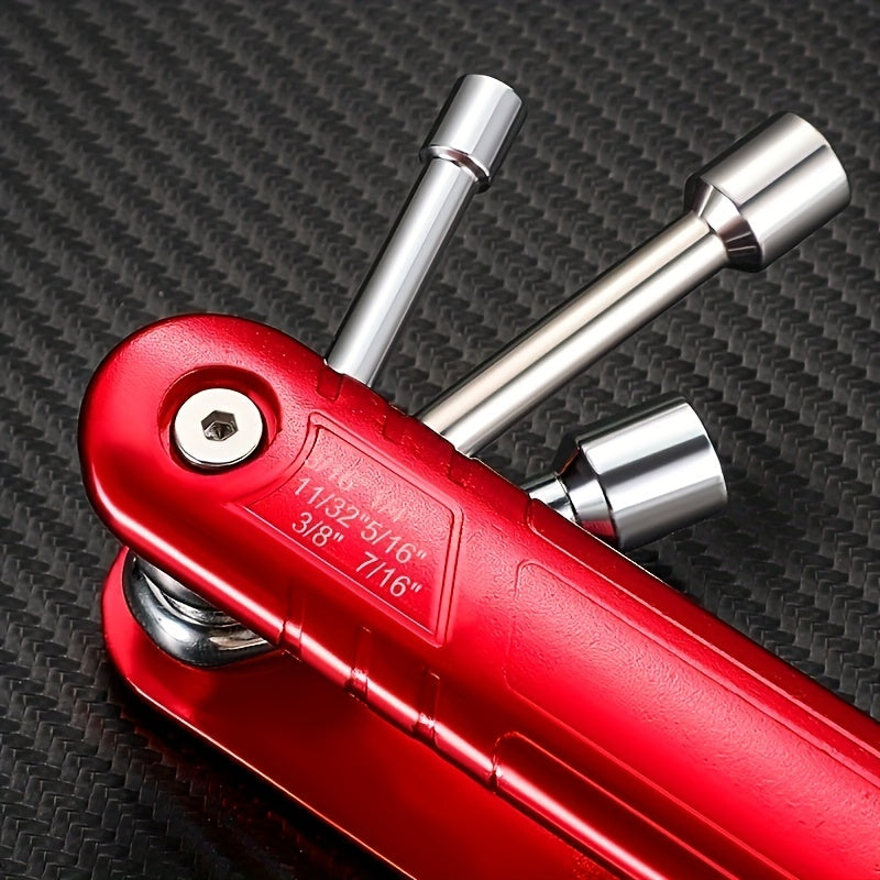 Portable Folding Socket Wrench Tool Combos Set Multifunction 6 Household  Outdoor Tools 1