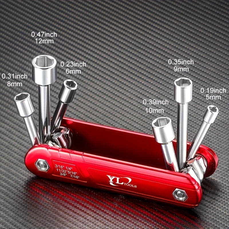 Portable Folding Socket Wrench Tool Combos Set Multifunction 6 Household  Outdoor Tools 5