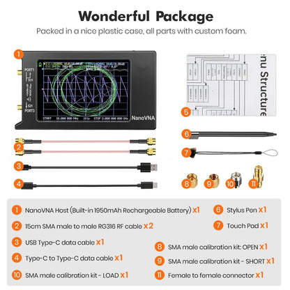 Updated NanoVNA H4 Vector Network Analyzer HF VHF UHF Antenna Analyzer With SD Card Slot 5