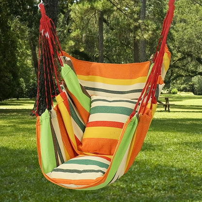 Outdoor Hammock Chair Canvas Leisure Swing Hanging Chair Without Pillow And Cushion  Indoor Outdoor 5
