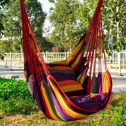 Outdoor Hammock Chair Canvas Leisure Swing Hanging Chair Without Pillow And Cushion  Indoor Outdoor 6