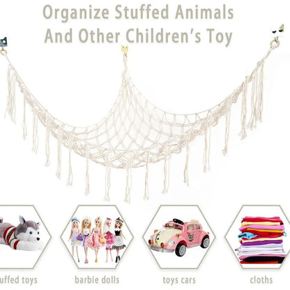 Handmade Rope Corner Toy Net Hammock Triangle Storage Net For Bedroom Stuffed Animal Organizer  Wal 2