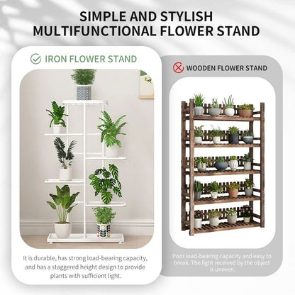 MultiLayer Iron Plant Stand 5Tier Flowerpot Organizer  Storage Shelf For Indoor  Outdoor Use 3