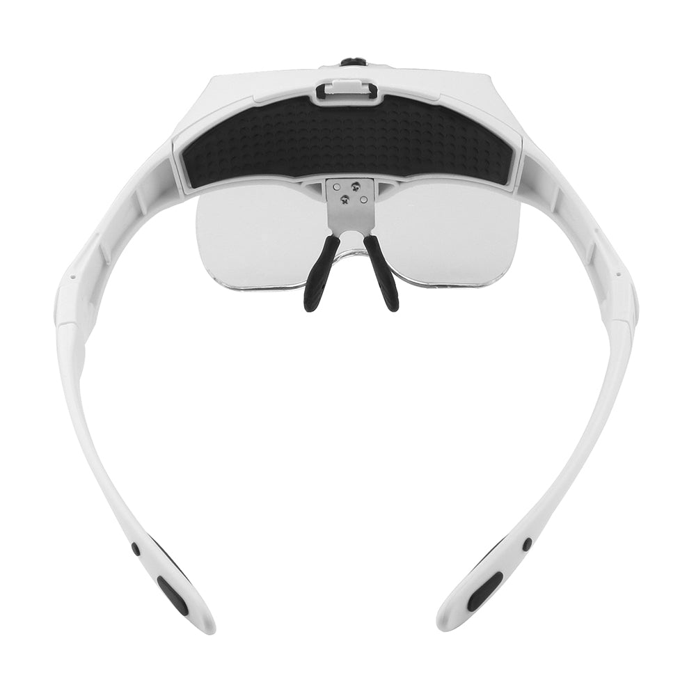 Illuminated Loupe Magnifier Glasses HandsFree Reading Aid with Adjustable Head  2 LED Lights 5 L