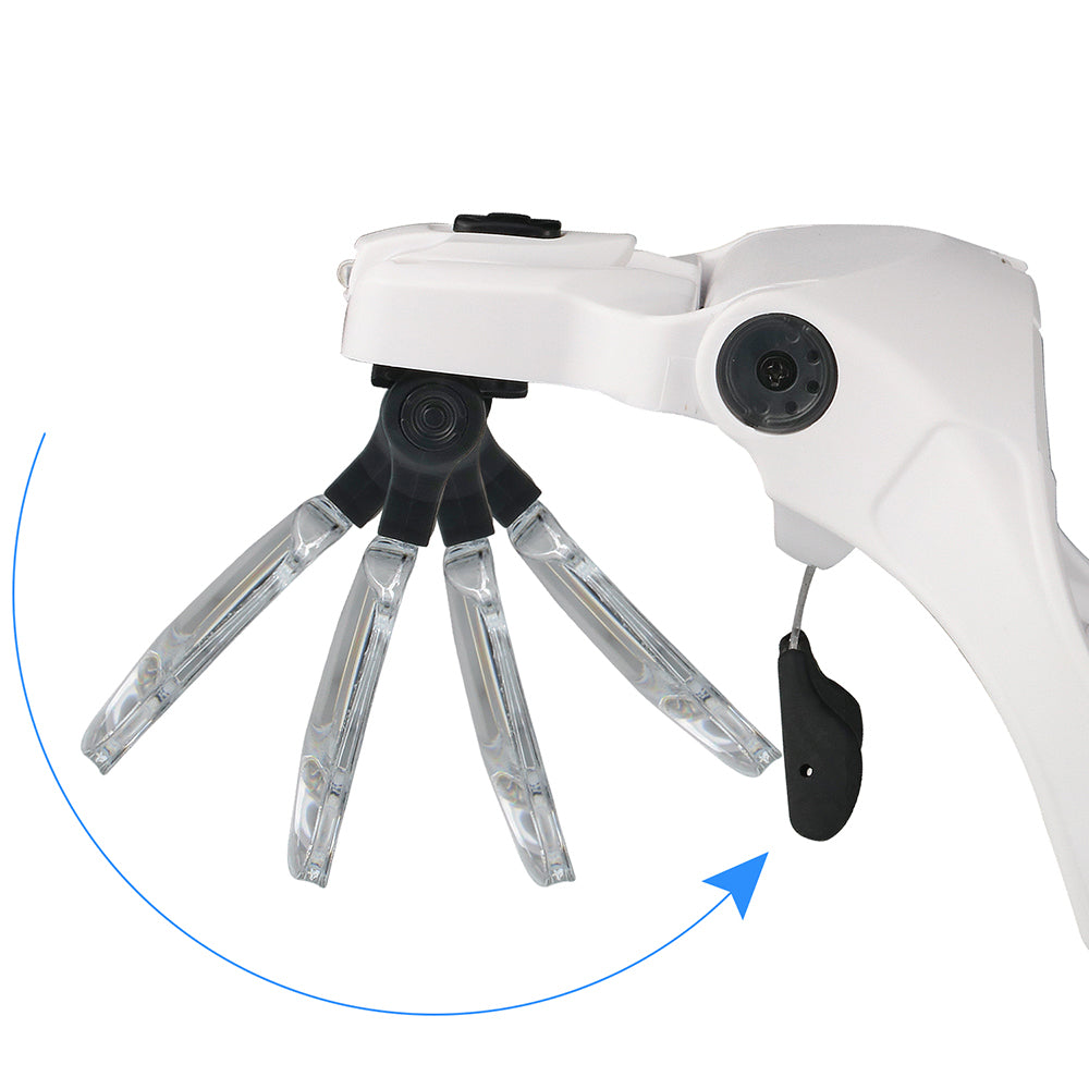 Illuminated Loupe Magnifier Glasses HandsFree Reading Aid with Adjustable Head  2 LED Lights 5 L