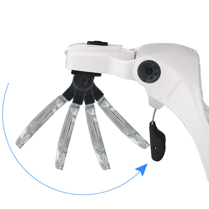 Illuminated Loupe Magnifier Glasses HandsFree Reading Aid with Adjustable Head  2 LED Lights 5 L