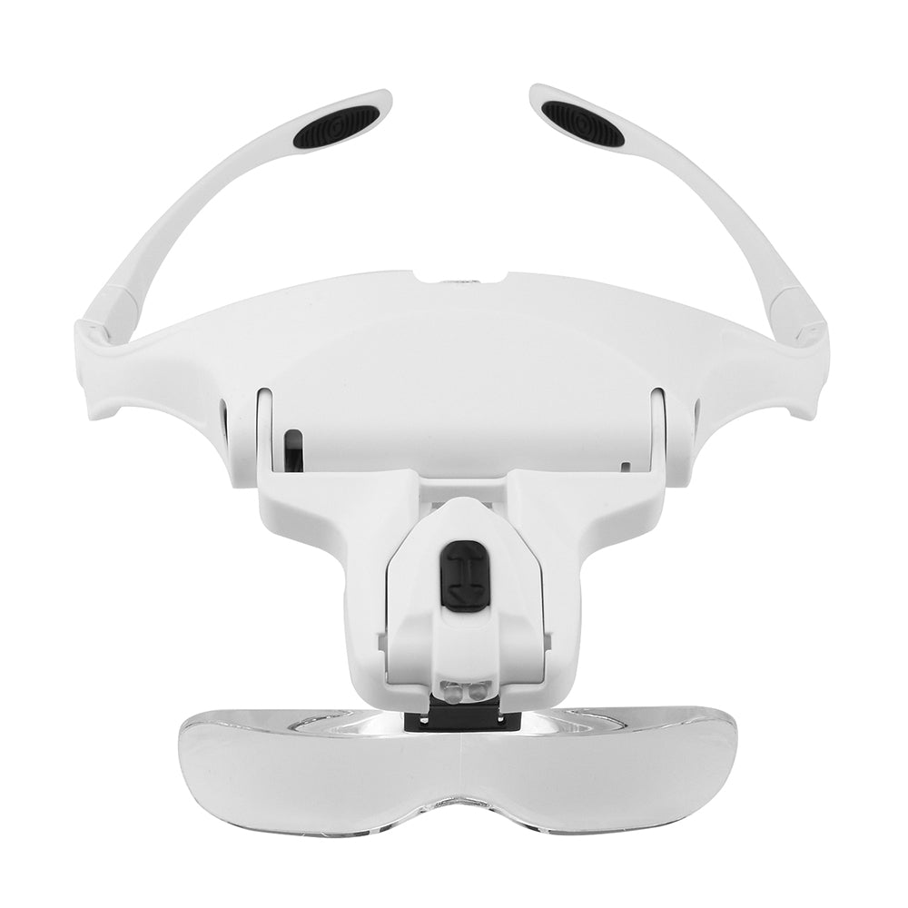 Illuminated Loupe Magnifier Glasses HandsFree Reading Aid with Adjustable Head  2 LED Lights 5 L
