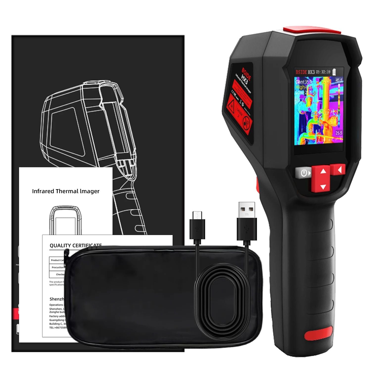 Handheld Thermal Imager Industrial Infrared Camera 15 Color Modes Ideal For PCB Pipeline  Fire Safe 7