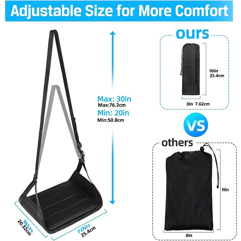 Airplane Foot Hammock With Removable Pad Adjustable Strap  Memory Foam Travel Foot Rest For Plane O 4