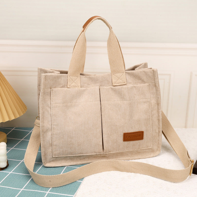 Stylish Canvas Crossbody Shoulder Bag for Women Large Capacity Commuter Handbag
