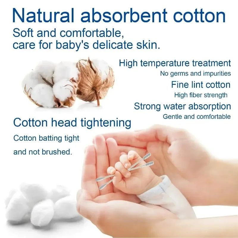100pcs Per Pack Baby Cotton Swabs  DoubleEnded Ear Cleaning Sticks Healthy Cleaning Tools For Infan 4