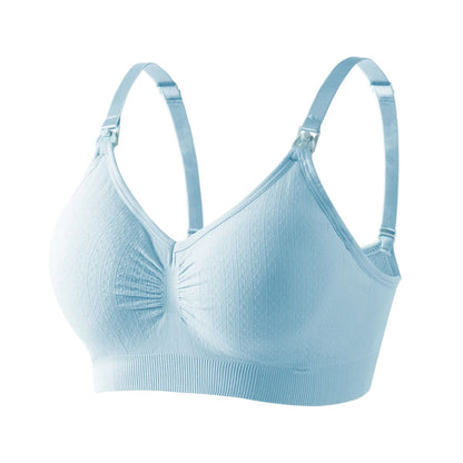 High Quality SingleHanded Front Buckle Nursing Bra Breathable Seamless Maternity PushUp Breastfeedi 6