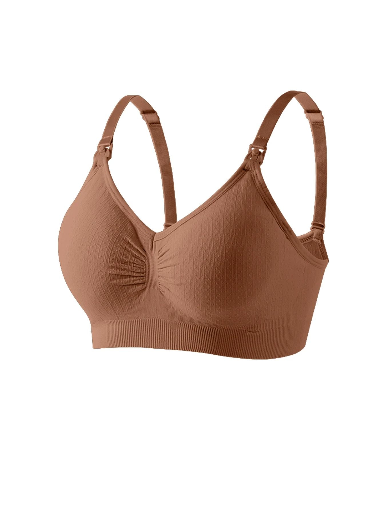 High Quality SingleHanded Front Buckle Nursing Bra Breathable Seamless Maternity PushUp Breastfeedi 7