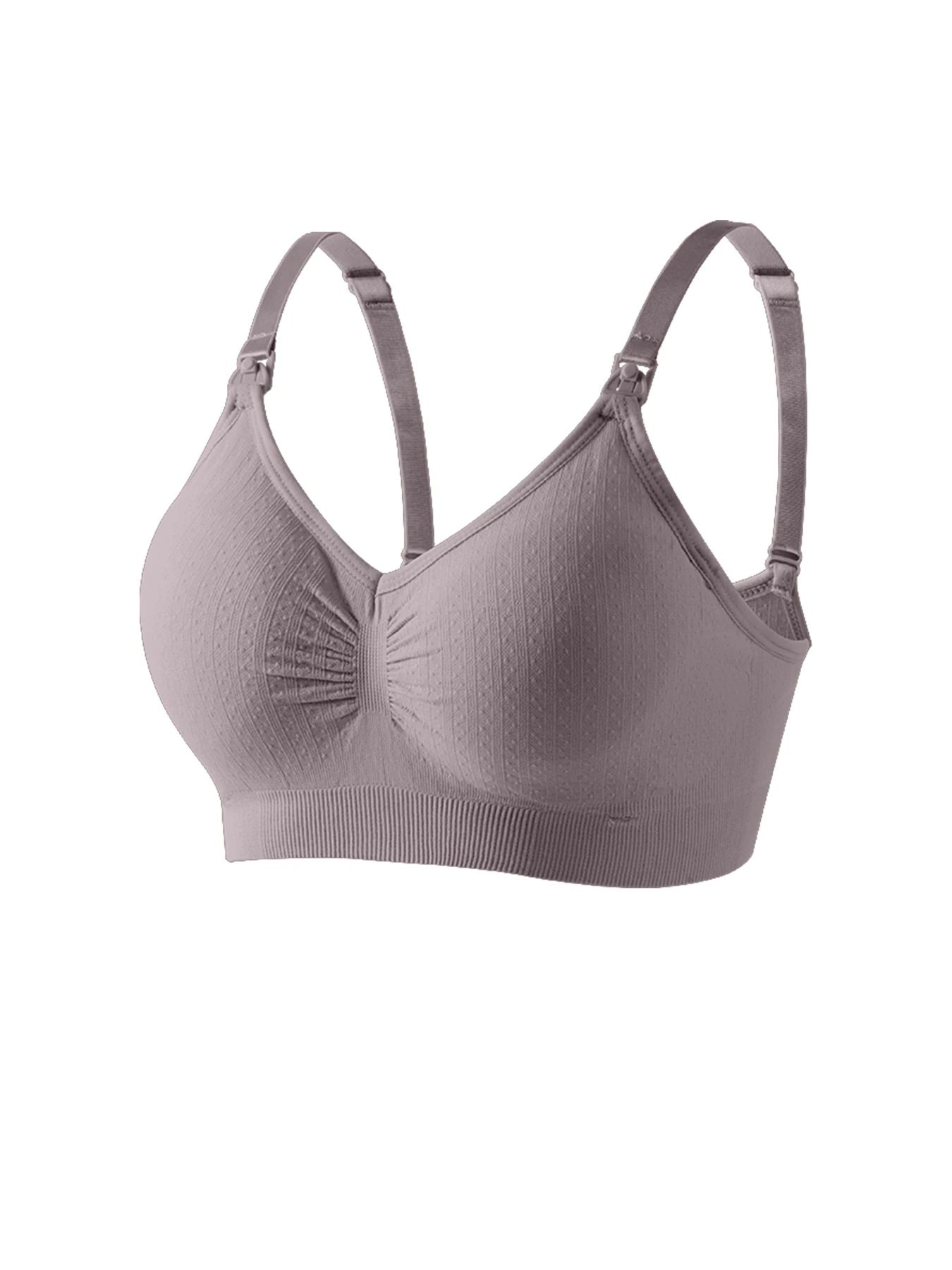 High Quality SingleHanded Front Buckle Nursing Bra Breathable Seamless Maternity PushUp Breastfeedi 8