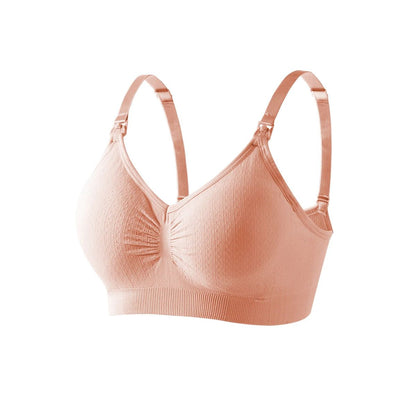 High Quality SingleHanded Front Buckle Nursing Bra Breathable Seamless Maternity PushUp Breastfeedi 9