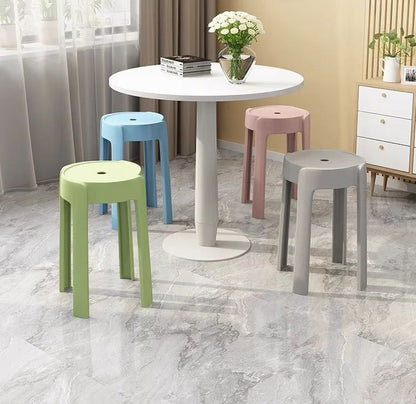 Hot Sales Home Dining Room Chairs Simple Plastic Stool Chairs Set Modern Stackable Seating For Kitc 2