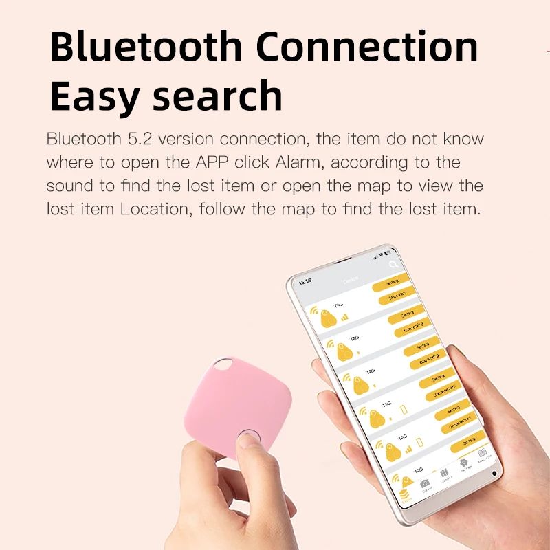 Mini Bluetooth Tracker AntiLost Device Smart Finder Locator For Kids Pets Wallet Bag Key Round Trac 3